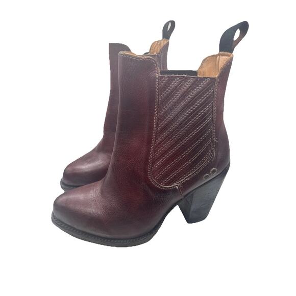 Bed Stu Insight Distressed Leather Cobbler Stacked Heel Boots Women's Size 7 - Picture 1 of 9